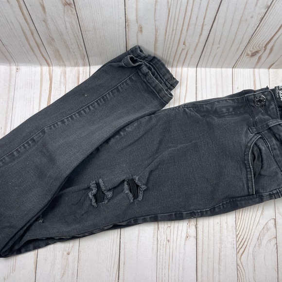 Black denim distressed skinny jeans size 5 - Picture 5 of 6